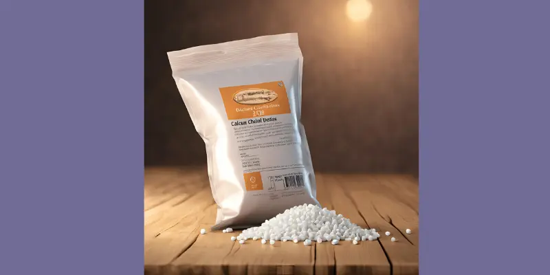 Moisture-absorbing calcium chloride, a common choice in industrial types of desiccant.