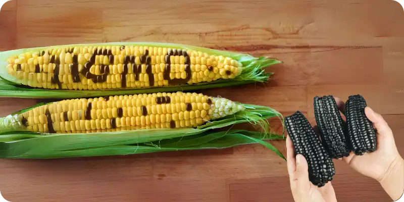 Corn with pattern and colours