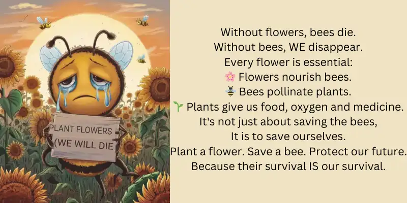 Request of a honey bee being pollinator for plant growth